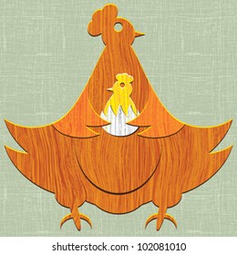Abstract decorative textured chick. Vector.