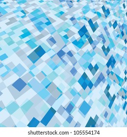 Abstract decorative textured perspective pixels background. Vector.
