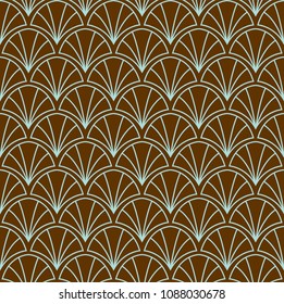 Abstract Decorative Tile. Geometric Ginkgo Seamless Pattern. Floral background.