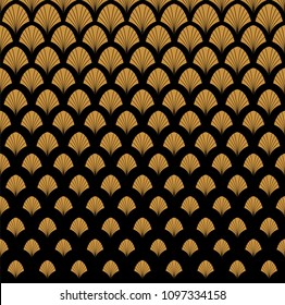 Abstract Decorative Tile. Geometric Ginkgo Seamless Pattern. Floral background.