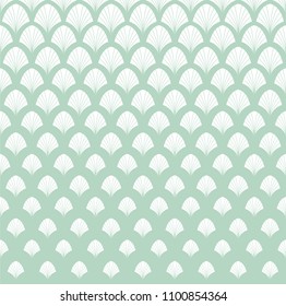Abstract Decorative Tile. Geometric Ginkgo Seamless Pattern. Floral background.