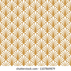 Abstract Decorative Tile. Geometric Ginkgo Seamless Pattern. Floral background.