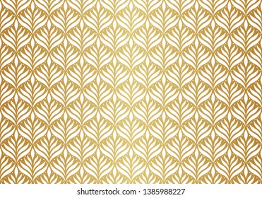 Abstract Decorative Tile. Geometric Ginkgo Seamless Pattern. Floral background.