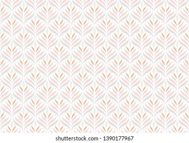 Abstract Decorative Tile. Geometric Ginkgo Seamless Pattern. Floral background.