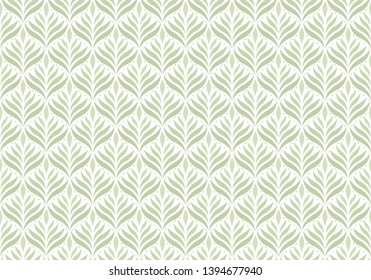 Abstract Decorative Tile. Geometric Ginkgo Seamless Pattern. Floral background.