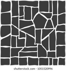 Abstract decorative tile texture.  Hand drawn stone texture for your design. Mosaic vector illustration.