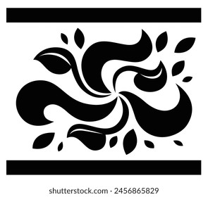 Arte vectorial decorativo abstracto. Diseño de adornos florales.