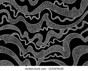 Abstract decorative vector seamless  with figured horizontal lines