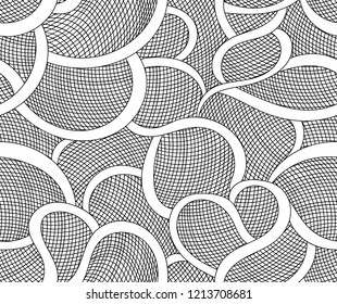 Abstract decorative vector seamless pattern with figured grid ornament 