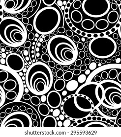 Abstract decorative vector seamless pattern with circle ornaments. Endless texture