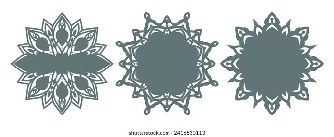 Resumen del vector del conjunto de marco redondo vintage decorativo