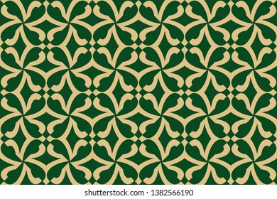 Abstract decorative vintage texture.  Illustration for design. Seamless pattern with silver elements .Design for decor, prints, textile, furniture, gold pattern on a green background