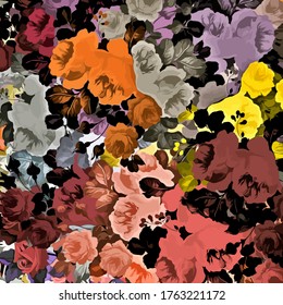 abstract decorative vintage texture, pattern background of large paint smears, computer generated colorful flower decor Design for tapestry, wallpaper,