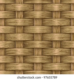 Abstract decorative vintage wooden textured basket weaving background. Seamless pattern. Vector.