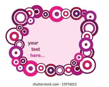 abstract decorative violet background frame made from various circles