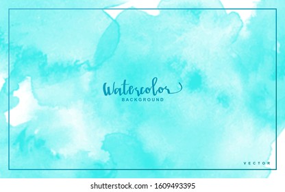 Abstract decorative watercolor background green blue vector illustration