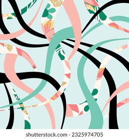 Abstract decorative wave pattern. Vector Illustration
