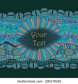 Abstract decorative waves background. Bright colors. Original card   