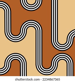 Abstract decorative wavy pattern. Vector Illustration.