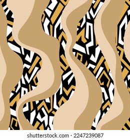 Abstract decorative wavy pattern. Vector Illustration