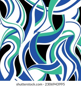 Abstract decorative wavy pattern. Vector Illustration.