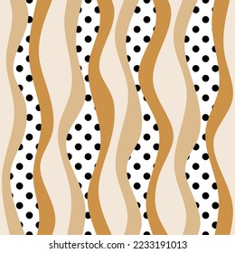 Resumen de ondulación decorativa, patrón de puntos de polka. Ilustración vectorial.