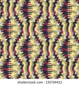 Abstract decorative wavy refracted ornament. Seamless pattern. Vector.