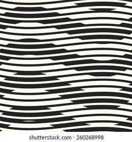 Abstract decorative wavy striped textured background. Seamless pattern. Vector.