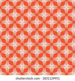 Abstract decorative white shaped pattern with red background. Vector eps 10.