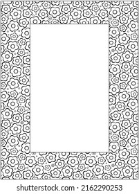 Abstract decorative wide frame or border with tiny little flowers pattern for writing paper, diary, journal, notebook, etc.
