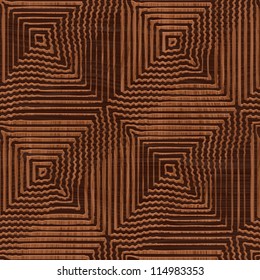 Abstract decorative wooden striped textured geometric  illusion  background. Seamless pattern.  Vector.