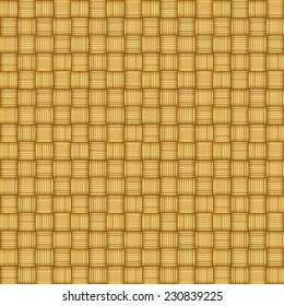 Abstract decorative wooden striped textured basket weaving background. Seamless pattern. Vector.