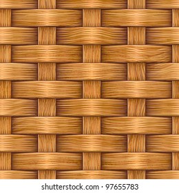 Abstract decorative wooden textured basket weaving background. Seamless pattern. Vector.