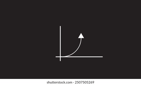 Abstract Decrease diagram line icon on black background.