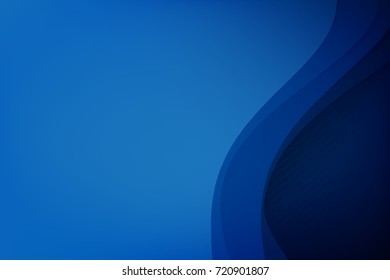 Abstract deep blue background curve and overlap layer with basic simply geometry vector illustration