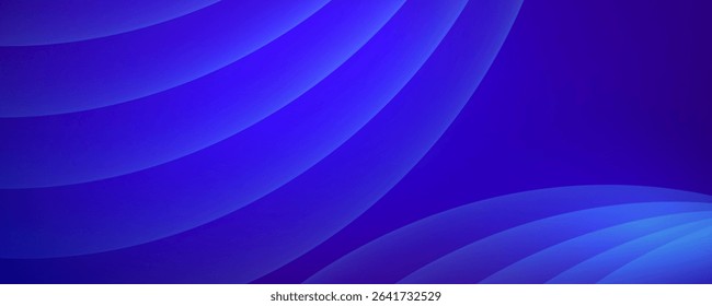 Abstract deep blue background with curving, glowing bands