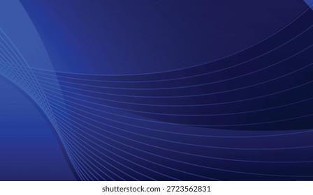 Abstractas fondo azul profundo con líneas fluidas y Formas curvas, creando un gradiente moderno y estética digital, ideal para la tecnología y el diseño de negocios
