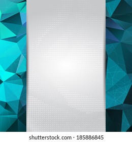 Abstract deep blue card or invitation template with triangle pattern background place for text in the center.