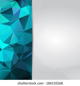 Abstract deep blue card or invitation template with triangle pattern background place for text.