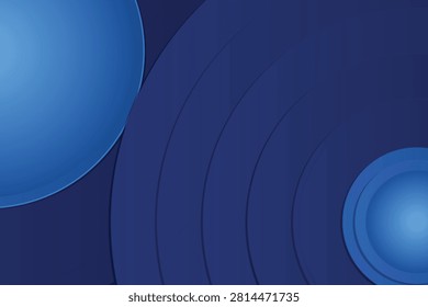 Abstract deep blue concentric circles and spheres in gradient shading bluegradient gradientshading