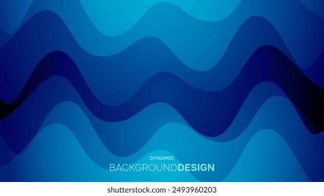 Abstract deep blue dynamic waves background