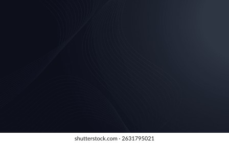 Abstract Deep Blue Gradient with Flowing Light Lines - Modern Background with Subtle Curves for Website Headers and Digital Art Projects, Perfect for Design Assets