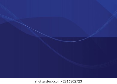 Abstract deep blue gradient waves with luminous cyan light trails lighttrails