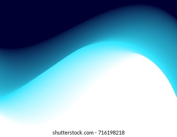 Abstract deep blue wave. Smooth wave in cool shades for background. Vector eps10 element for flyer, poster, banner, brochure cover design