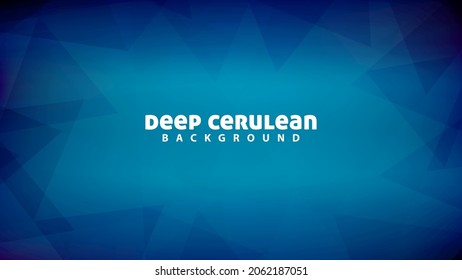 Abstract deep cerulean background with dark azure vignette textured by triangles. Vector graphic pattern