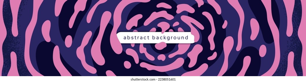 Abstract deep melt blob wave banner. Dynamic fluid melt doodle pattern, organic splattered shapes. Amorphous spots.