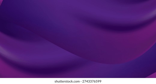 Abstract Deep Purple Silk Wave Background with Luxury Smooth Satin Fabric Texture