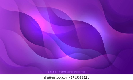 Abstrato fundo de ondas de fluido roxo profundo e violeta. Moderno vetor de gradiente líquido dinâmico com formas sobrepostas para web criativa e desenhos artísticos