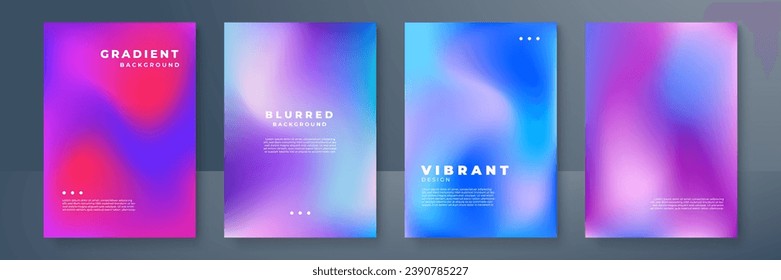 Abstract deep red and blue vibrant gradient colors backgrounds for fashion flyer, brochure design. Set of soft, bright gradient wallpaper for mobile apps, ui design, banner, poster