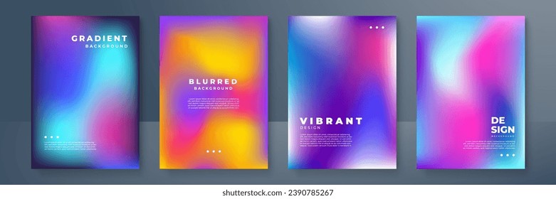 Abstract deep red and blue vibrant gradient colors backgrounds for fashion flyer, brochure design. Set of soft, bright gradient wallpaper for mobile apps, ui design, banner, poster